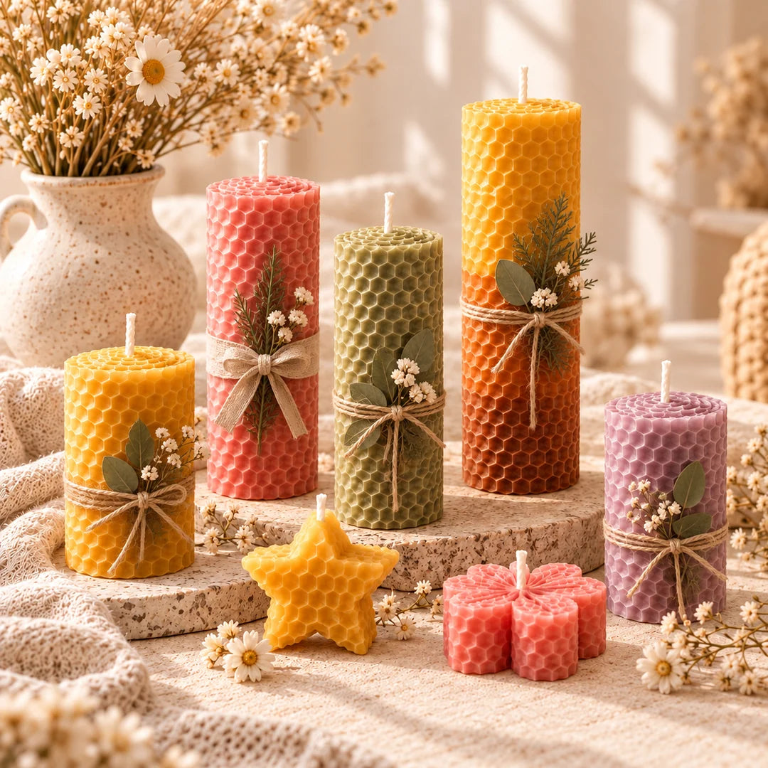 MyCandleKit™ – Kit Bougies en Cire d’Abeille – 12 Couleurs